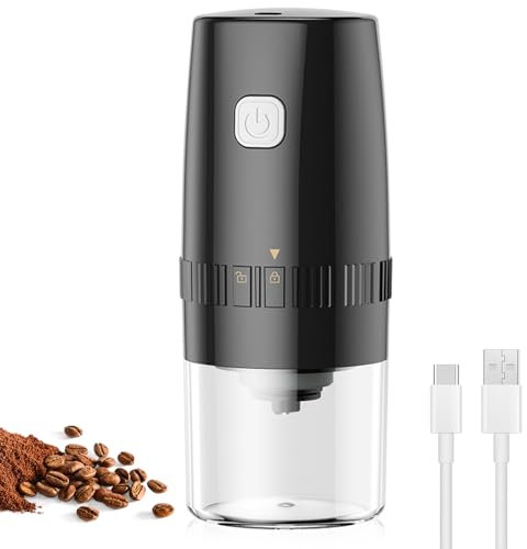 Macinacaffè elettrico con anima in acciaio inossidabile, mini macinino per chicchi di caffè ricaricabile, smerigliatrice elettrica portatile con impostazioni multiple