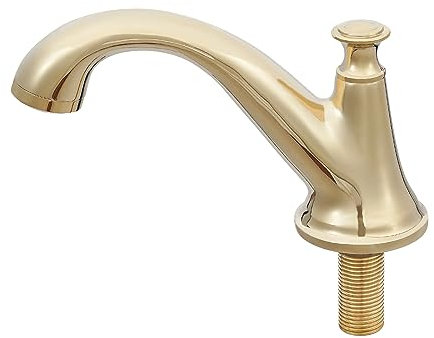 Robinet de lavabo à 2 poignées 3 trous Or Rétro Thermostat Mitigeur pour Salle de Bain Cuisines Douches Or 15 x 9,5 cm