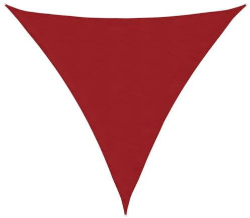 vidaXL Sonnensegel, Sonnenschutz Wasserfest Dreieckig, UV Schutz Sichtschutz für Terrasse Balkon Garten, Windschutz Regenschutz, Rot Oxford-Gewebe