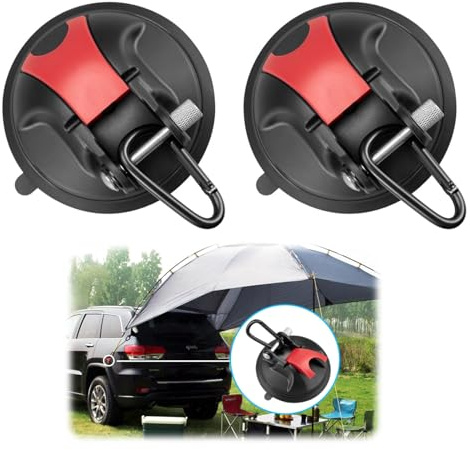 Magicbox Saugnapf Haken Camping 2 Stück, Leistungsstarke Saugnäpfe mit Haken Tragfähigkeit von 30KG, Saugnapf für Ausrüstung, Haus