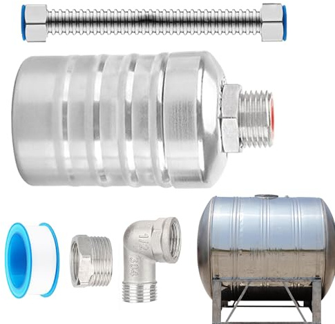 Válvula de flotador para agua, válvula de control de depósito de parada automática, antigoteo para depósitos, destiladores y bebederos animales