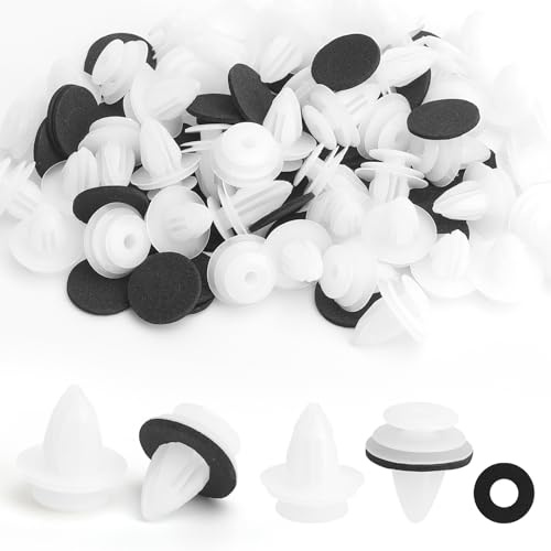 APOMOONS 100 Pezzi Rivetti In Plastica per Auto Universali Ricambi Clip di Fissaggio per Auto con Della Rondella Fissaggio Auto Clip Carrozzeria per Auto Pannelli