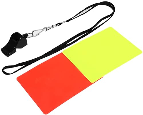 TOYANDONA Set De Cartes D'arbitre Football Sifflet, Ensemble D'outils pour Arbitres, Cartes Rouges Et Jaunes en PVC, Robustes Et Solide, pour Matchs De Football Et Sports Collectifs