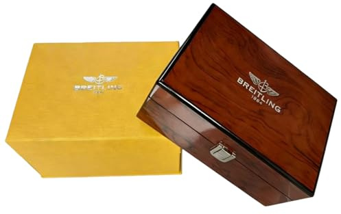 ROUREOX Scatola Orologi Legno Massello Guscio Rigido Esterno Lucido Interno Cuoio Morbido Protettivo per Breitling Navitimer