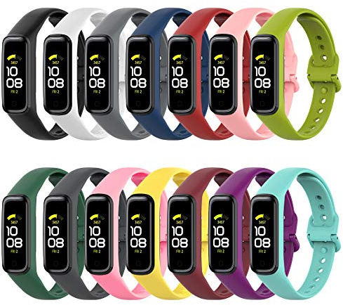 SenMore 14 Stück Armbänder, kompatibel mit Samsung Galaxy Fit 2, Silikon, Ersatzarmbänder, Sportarmband, kompatibel mit der Smartwatch Galaxy Fit2 SM-R220