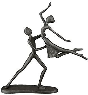 Casablanca Deko Skulptur Figur Statue Tanzpaar - Eisen Farbe: Braun Höhe 17,5 cm Breite 20 cm Paarmotiv - Deko, Kunst, Geschenk, Wohnzimmer