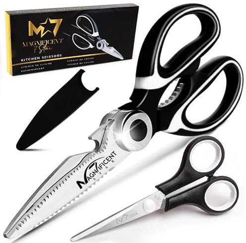 Magnifiche forbici da cucina affilate e resistenti con copertura di sicurezza e regalo, utensile da cucina multifunzione, forbici da cucina per pollame, pesce, carne, verdure, ossa e noci barbecue