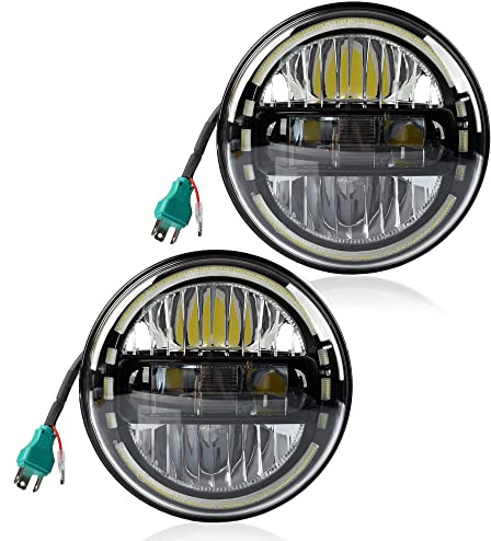 ROCK FOXX. COM LED 7 Scheinwerfer Set, E geprüft für Land Rover Defender Jeep und VW T3