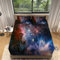 Spannbettlaken Set 180x200cm Sternenhimmel und Galaxie Muster Spannbetttuch Weiche Atmungsaktiv Microfaser mit 2 Kissenbezug, bunt Spannbetttücher für bis 25-30 cm Matraze