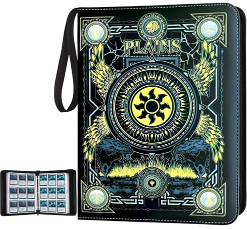 MTGPRO Trading Card Binder,9 Pocket Card Binder with Sleeves 720 Double Sided Pocket Premium Collector Card Album,Card Collection Folder for MTG,TCG,Yugioh,Game Cards (Yellow)