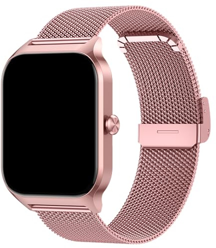CASCHO Smartwatch Damen mit Telefonfunktion, 1.85'' Smart Watch, 120+Sportmodi Fitnessuhr mit Herzfrequenz/SpO2/Schrittzähler/Schlafmonitor, IP68 Wasserdicht Fitness Tracker für iOS Android,Rosa