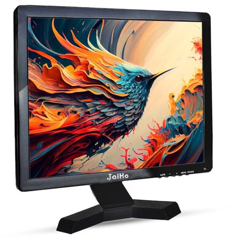 JaiHo Monitor HDMI de 17 Pulgadas 1280x1024 4:3 Pantalla LCD Monitor, PC Display con HDMI/VGA/AV/BNC, Pantalla de Ordenador para PC PS4 Raspberry Pi DVD DVR, Altavoz Incorporado