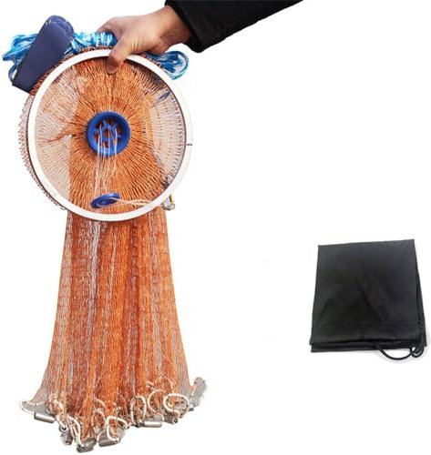 EASY BIG Wurfkescher mit Aluminiumrahmen, 0,8 Zoll Maschenweite, 7,8–13,8 Fuß Durchmesser