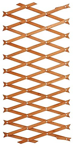Garden Wooden Trellis Metal Rivets Expandable Plant Lattices Outdoor Climbing Growing Plants & Flowers Fence Panel Gardening Decor Support Structure (1 x Brown 6ft x 3ft)