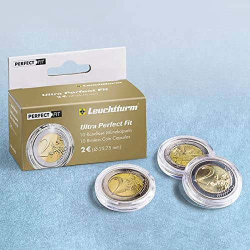 Leuchtturm ULTRA Myntkapslar för 28 ml lönnlöv silver, förpackning med 10