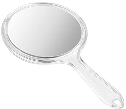 FESSOSKO Handspiegel mit Griff Doppelseitiger Spiegel 1X/3X Vergrößerung Spiegel Kosmetikspiegel Schminkspiegel Runde Form für Damen Tägliche Make-up