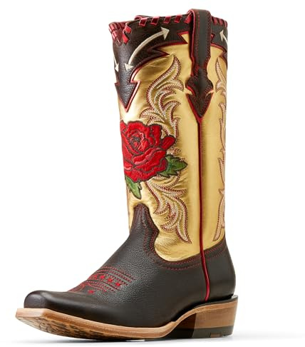 ARIAT Women's Futurity Rodeo Quincy Western Boot, Range Riding Ruby/Toffee Crunch, 7