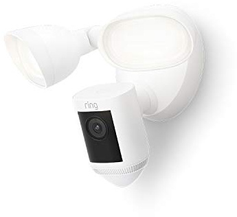 Like-New Ring Floodlight Cam Wired Pro with Bird’s Eye View and 3D Motion Detection, White