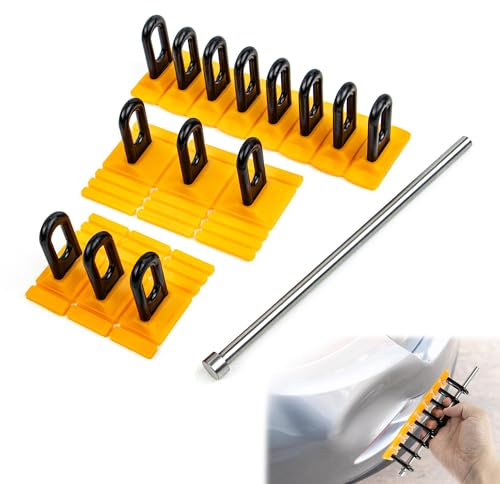 xiruiubao Dellen Rausziehen, 4er-Pack Paintless Beulen Reparaturset Auto, Powerful Auto Dellen Reparatur Set für Fahrzeug Dellen Reparatur, Tür Dings und Hagel Schäden Entferne, Gelb