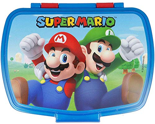 CARTOON Återanvändbar matlåda i plast, matlåda, lunchlåda skola fritid (Super Mario)