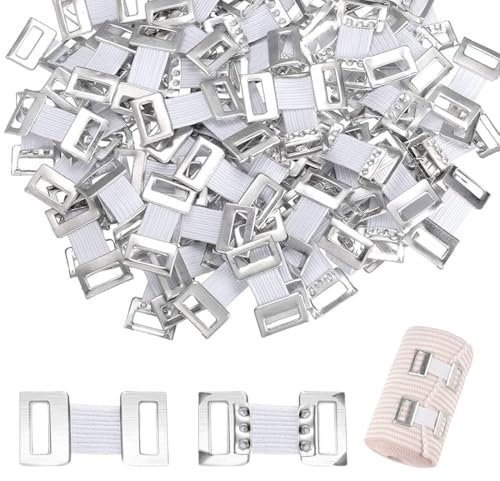 WUSJCOF 50 Clips Elásticos de Metal para Fijar Vendas y Material de Vendaje (Blanco)