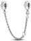 CYMYSS Distanziatore Gomma Stopper Bracciale Catena di Sicurezza Charm Bracciale Charm Donna Bead Ciondolo 925 Charms per Bracciali Argento 925 Ciondolo Portafortuna (Cordata)