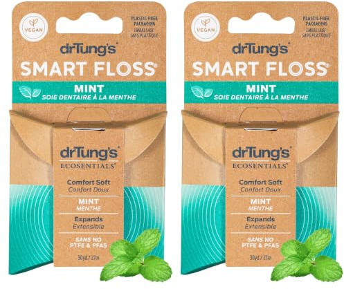 DrTung's Smart Floss, Mint Natural Expanding Dental Floss - Pack of 2