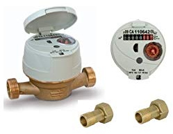 CONTATORE x ACQUA BOSCO & C 3/4 NUOVO USDA DN 20 OTTONE CON RACCORDI