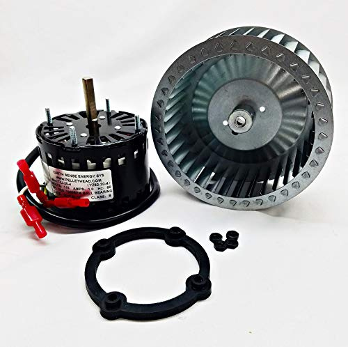 fireplace repl parts (New Part Harman Pellet Stove Convection Distribution Fan Motor + Impeller PH-1500CWFM-KIT/firs for Many Models, Check in Description + (one Free Author's Book)