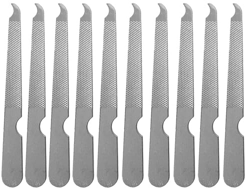 LNJBABAO 10 Pack Nail File Set Stainless Steel Double Side Nail File Silver Stainless Steel Double-Sided Nail File Trim Manicure Tool For Hand And Foot Care In Nail Salon Silver