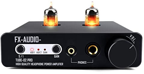 Tube 02 Pro Vacuum Class-A Tube Mini Amplificador de Auriculares 5725 Tube Pre-amp DC12V Negro