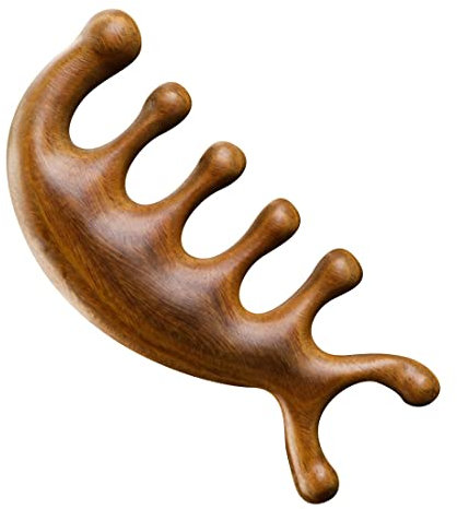 Pettine per massaggio in legno con denti larghi,Pettine per denti rotondi per massaggiare il cuoio capelluto,Per uomini e donne, massaggio rilassante per la cura della testa