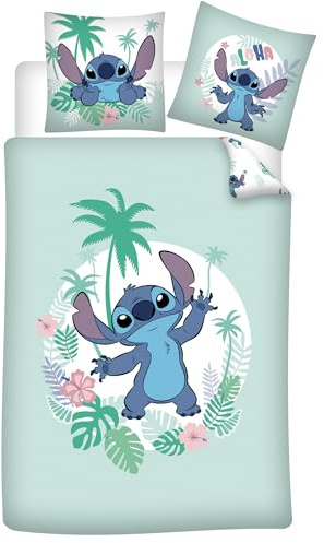 Parure de lit réversible STCH - Verte - 140 cm x 200 cm