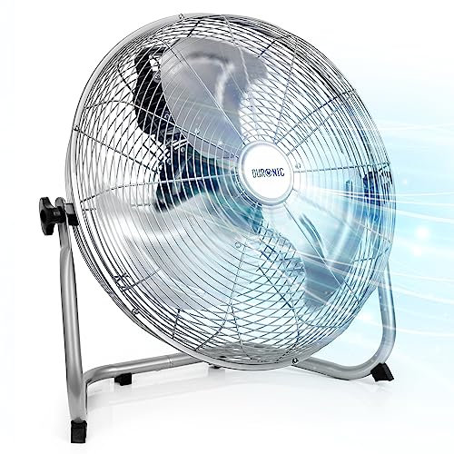 Duronic FN16 Bodenventilator, 40 cm Ventilator mit 75W, Standventilator für Boden oder Bühne, Windmaschine mit 4 Stufen, leiser Design Ventilator