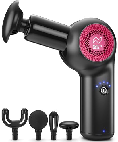 Massagepistole Northgun Flex - Sport- und Entspannungs Massagegerät - Massage Gun inkl. 4 Massageköpfen für Rücken, Schulter & Körper - Nackenmassagegerät - Professionelle Massage Pistole - Rot