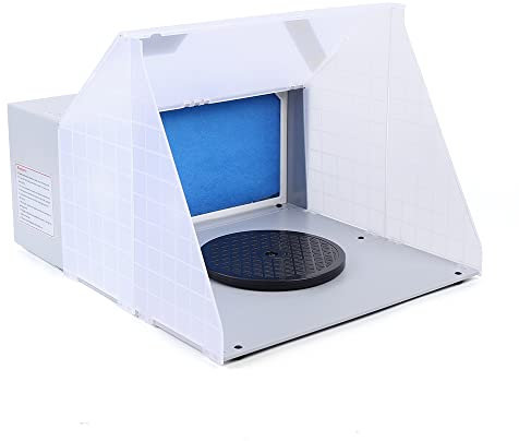 Absauganlage 3 m³/min, Farbe Filter nur 47 dB, zur Absaugung von Farbe Farbnebel Sprühnebel, Filter erweiterbar, mit LED und Drehtisch