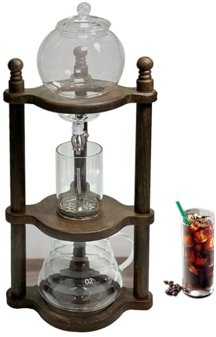 Cold Brew kaffebryggare, 600 ml stor kapacitet kompakt glas kaffedroppare Ice Drip kaffetorn med stabil bas, bärbar hushålls isdropp kaffekanna,B