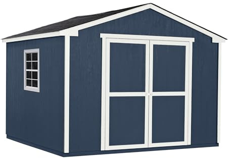 Handy Home Products Charleston Value Gable 10x10 Do-It-Yourself Wooden Storage Shed, 2x3 framing- Does not Include Floor kit or Paint