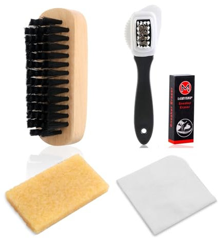 MIHURO 6 Teiliges Set Wildlederbürste für Schuhe,Schuhbürste Wildleder Reiniger,Schuhputzsets Schuhpflegeset,Inkl Wildlederbürste Schuhputzbürste Lederbürste Radiergummi Reinigungstuch