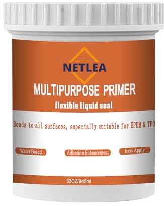 NetLea 32OZ Super Adhesive Multi-Purpose Primer, professional grade high adhesion for EPDM, TPO and fiberglass, waterproofing, UV resistant, long lasting sealant for use with RV roof coatings