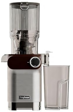 Anybear Slow Juicer, 200W Cold Press Juicer 4.3 Large Feed Chute Fit Whole Fruits Vegetables | Heavy-Duty Auger | Tritan Material | BPA Free | Juice Recipes (Silver Gray)