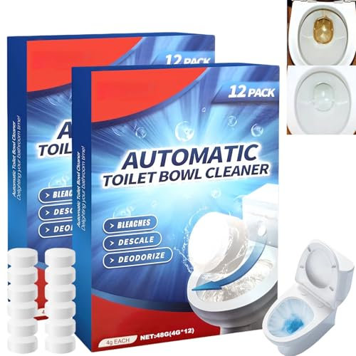 24Pcs Toilet Cleaner Active Tablets,Toilet Bowl Cleaner,Toilet Limescale Remover,Toilet Descaler Heavy Duty for Deep Cleaning,Toilet Cleaner Tablets,Remover Odor And Stain,Portable and Convenient