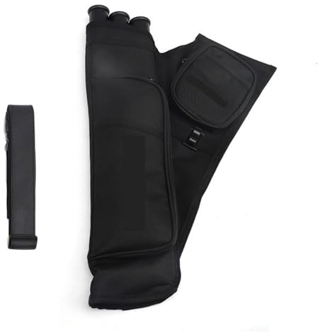YZDKR Archery Quiver 3 Tubes Quiver Arrows Holder Portable Back Right Hand Left Hand for Bow Shooting for Compound and Recurve Bow Practice(Black LH 1pc)