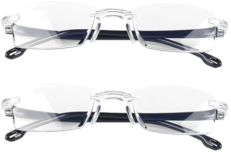 2 Unidades Gafas Autoajustables con Zoom Inteligente – Gafas Autoajustables y Gafas Autofocus para Hombre y Mujer con Filtro de Luz Azul, Gafas de Lectura y Gafas para Ordenador para Presbicia