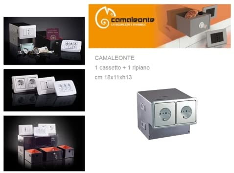 Cassaforte/Cassetta di sicurezza a scomparsa/mimetica finta presa elettrica Mod. 1 cassetto + ripiano - CAMALEONTE