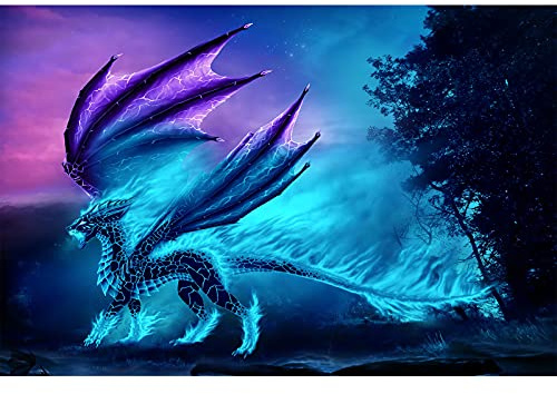 WACYDSD Puzzle 1000 Teile Drache In Den Bergen Klassische Puzzle Erwachsene Puzzle DIY Kit Holzspielzeug Einzigartiges Geschenk Moderne Wohnkultur