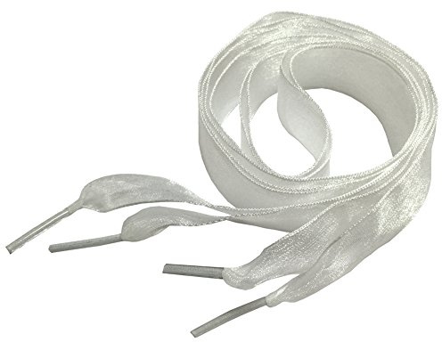 goodlace Lacci per Scarpe in Garza di Chiffon, Lacci per Stivali Scarpe da Passeggio, Boot Stringhe, Stile carino Bianco 120CM