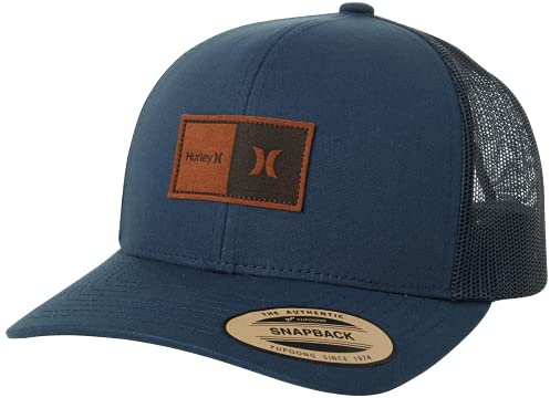 Hurley Men's Caps - Fairway Trucker Mesh Panel Baseball Cap Trucker Hat - Snap Back Hats for Men, Size One Size, Obsidian Blue