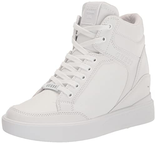 Guess Scarpe da Ginnastica Blairin con Strass e Zeppa, da Donna, Logo Bianco, 11 US