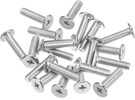 sourcing map M5-0,8 x 18 mm 20 viti a testa rotonda piatta in acciaio inox 304 Phillips Drive viti per macchina di fissaggio hardware per collegamento mobili